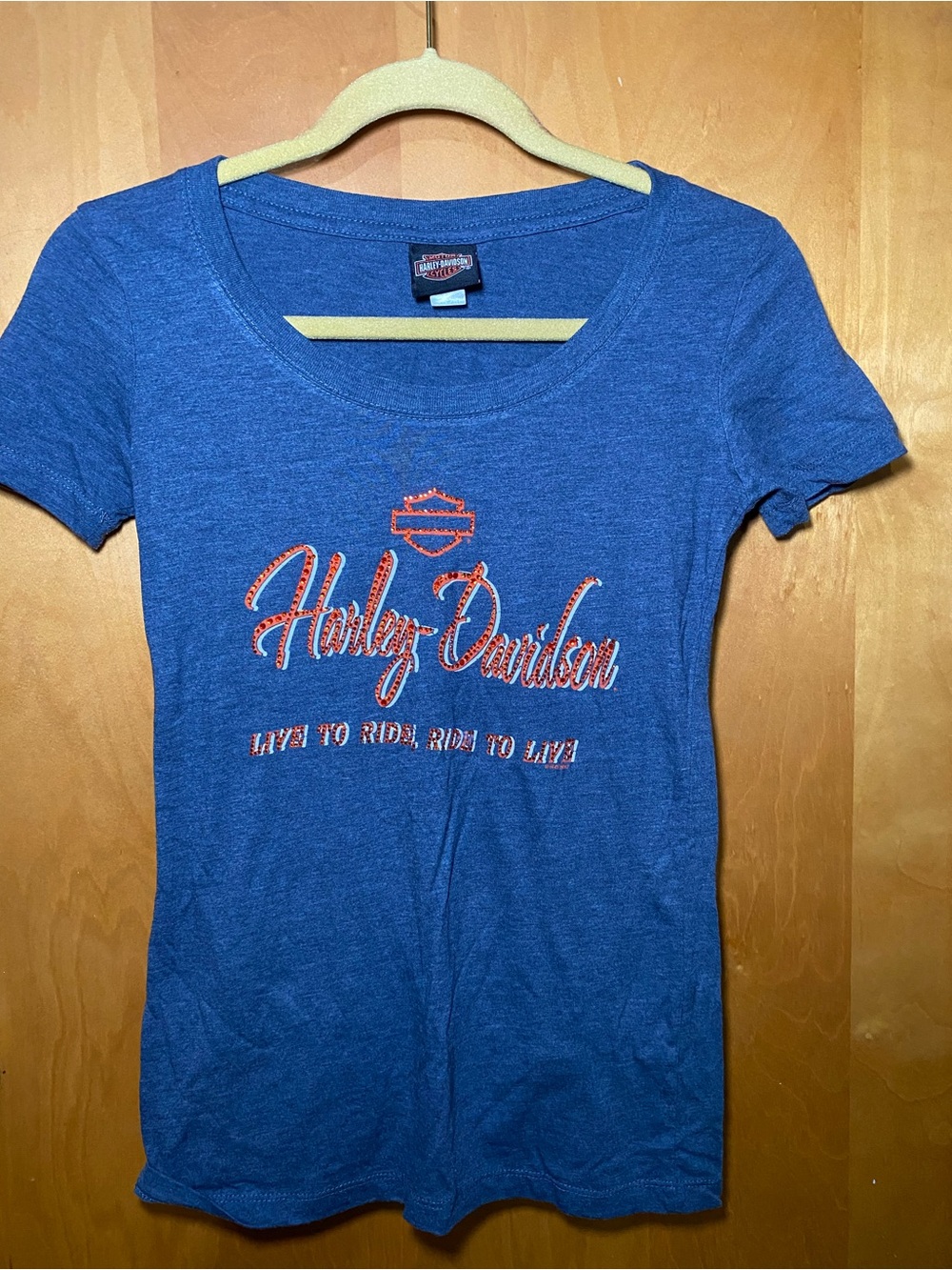 Harley-Davidson Navy Tee with Orange and White Logo